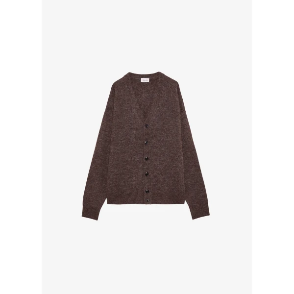 The Frankie Shop Amish Supplies Oversized Cardigan - Mud - Oversized Minimalist Knitwear in Mud - Shop at Luxury Shoes 