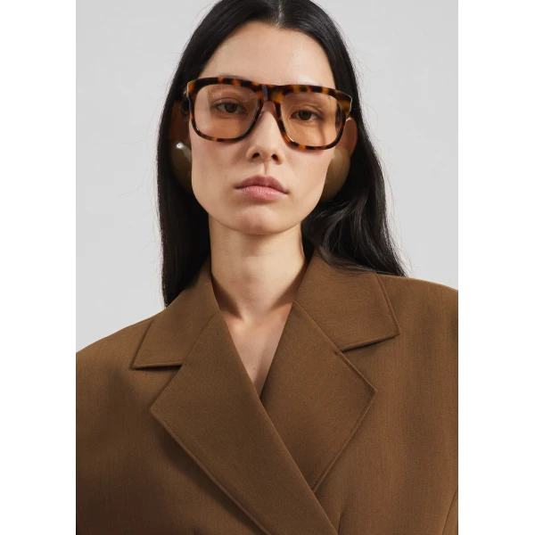The Frankie Shop Antwerp Wrap Blazer - Brown - Oversized Minimalist Jackets in Brown - Shop at Luxury Shoes 