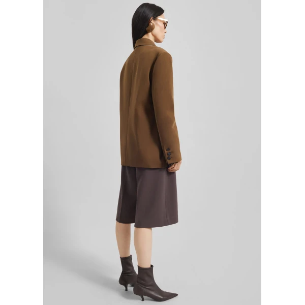 The Frankie Shop Antwerp Wrap Blazer - Brown - Oversized Minimalist Jackets in Brown - Shop at Luxury Shoes 