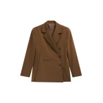 The Frankie Shop Antwerp Wrap Blazer - Brown - Oversized Minimalist Jackets in Brown - Shop at Luxury Shoes 