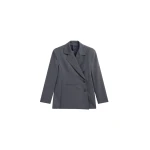 The Frankie Shop Antwerp Wrap Blazer - Grey - Oversized Minimalist Jackets in Grey - Shop at Luxury Shoes 
