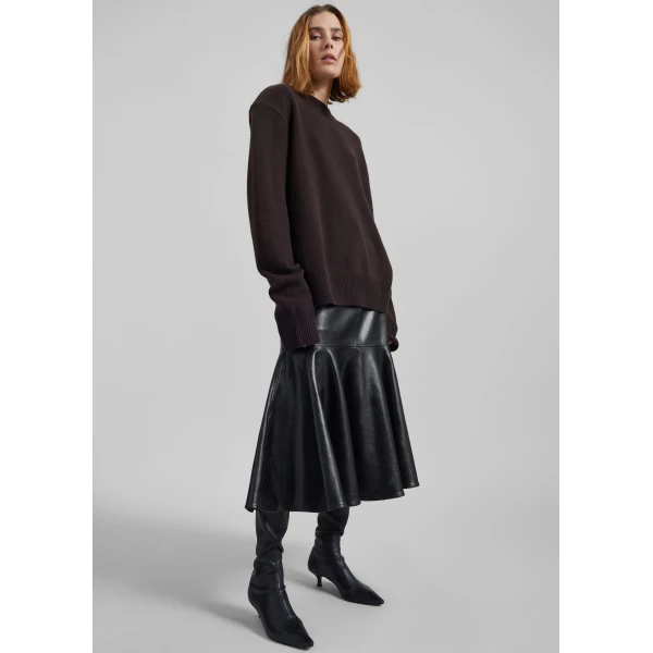 The Frankie Shop Arvika Faux Leather Mermaid Skirt - Black - Oversized Minimalist Skirts in Black - Shop at Luxury Shoes 