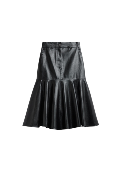 The Frankie Shop Arvika Faux Leather Mermaid Skirt - Black - Oversized Minimalist Skirts in Black - Shop at Luxury Shoes 