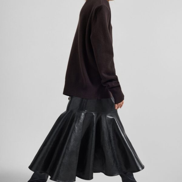 The Frankie Shop Arvika Faux Leather Mermaid Skirt – Black, view 4
