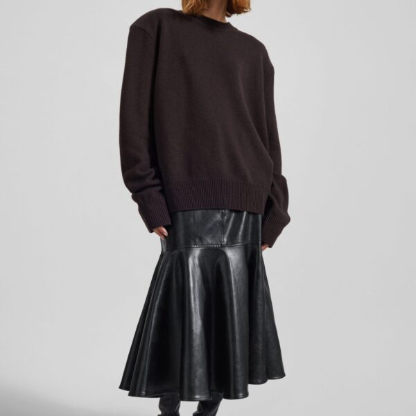 The Frankie Shop Arvika Faux Leather Mermaid Skirt – Black, view 6