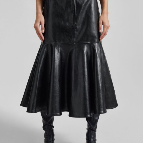The Frankie Shop Arvika Faux Leather Mermaid Skirt – Black, view 7