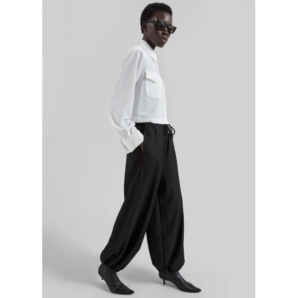 The Frankie Shop Aubray Balloon Pants - Black - Oversized Minimalist Pants in Black - Shop at Luxury Shoes 