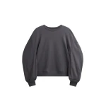 The Frankie Shop Balve Balloon Sleeve Sweatshirt - Grey - Oversized Minimalist Tops in Grey - Shop at Luxury Shoes 