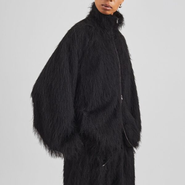 The Frankie Shop Baxter Fringed Track Jacket – Black, view 3