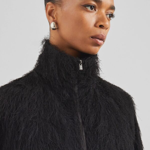 The Frankie Shop Baxter Fringed Track Jacket – Black, view 6