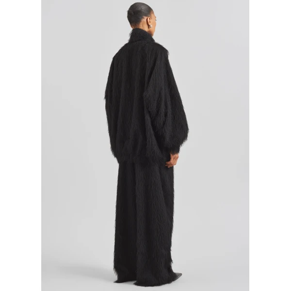 The Frankie Shop Baxter Fringed Track Jacket - Black - Oversized Minimalist Jackets in Black - Shop at Luxury Shoes 