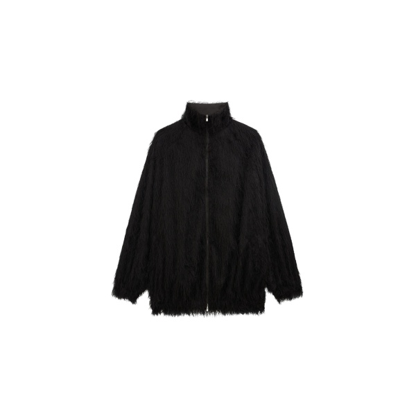 The Frankie Shop Baxter Fringed Track Jacket - Black - Oversized Minimalist Jackets in Black - Shop at Luxury Shoes 