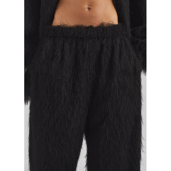 The Frankie Shop Baxter Fringed Track Pants - Black - Oversized Minimalist Pants in Black - Shop at Luxury Shoes 