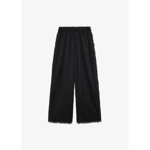 The Frankie Shop Baxter Fringed Track Pants - Black - Oversized Minimalist Pants in Black - Shop at Luxury Shoes 