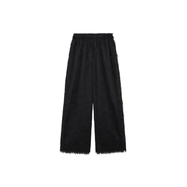 The Frankie Shop Baxter Fringed Track Pants - Black - Oversized Minimalist Pants in Black - Shop at Luxury Shoes 