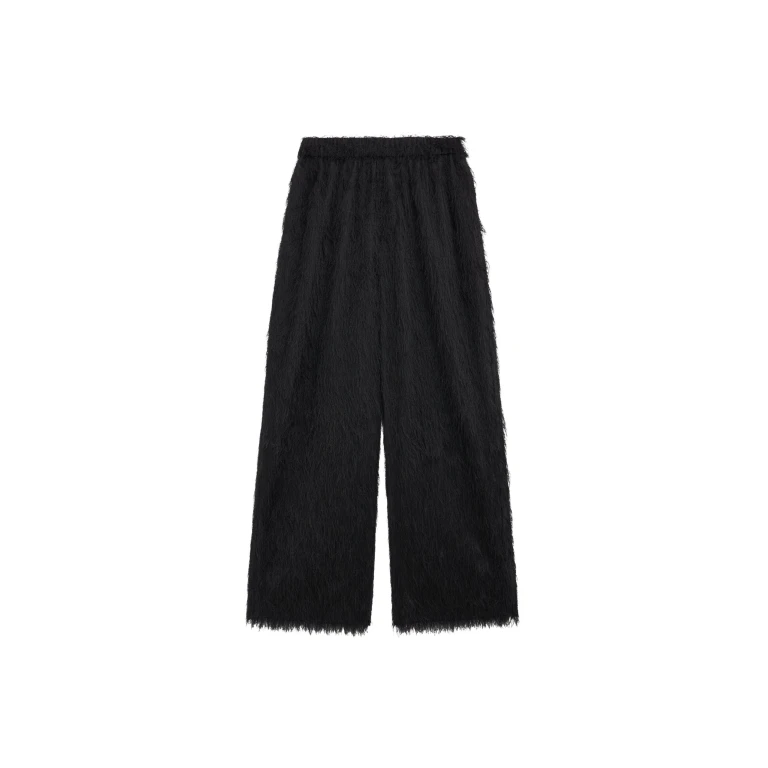 The Frankie Shop Baxter Fringed Track Pants - Black - Oversized Minimalist Pants in Black - Shop at Luxury Shoes 