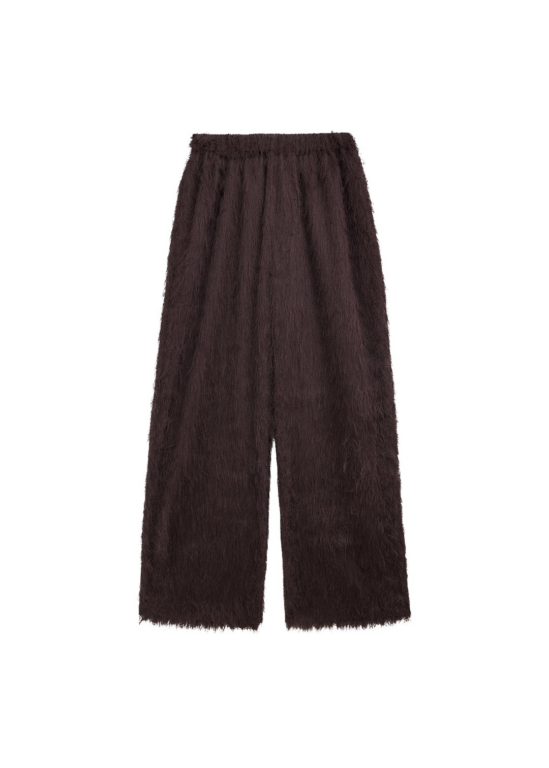 The Frankie Shop Baxter Fringed Track Pants - Dark Brown - Oversized Minimalist Pants in Brown - Shop at Luxury Shoes 
