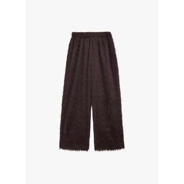 The Frankie Shop Baxter Fringed Track Pants - Dark Brown - Oversized Minimalist Pants in Brown - Shop at Luxury Shoes 