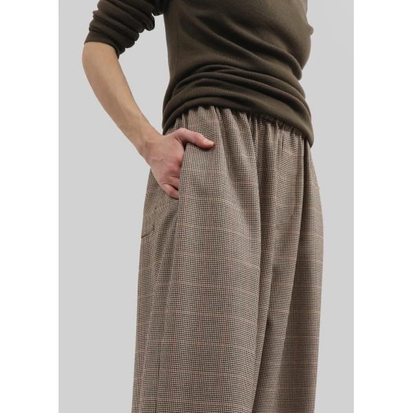 The Frankie Shop Baxter Houndstooth Track Pants - Beige - Oversized Minimalist Pants in Beige - Shop at Luxury Shoes 
