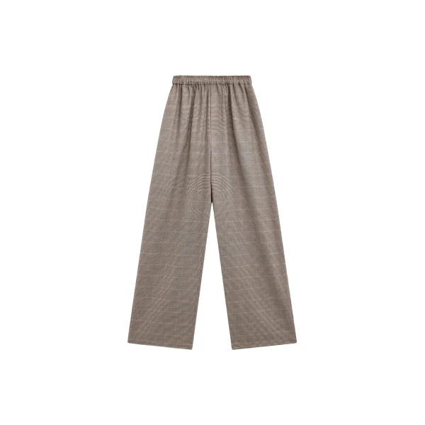 The Frankie Shop Baxter Houndstooth Track Pants - Beige - Oversized Minimalist Pants in Beige - Shop at Luxury Shoes 