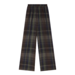 The Frankie Shop Baxter Sheer Fluid Track Pants - Navy Tartan - Oversized Minimalist Pants in Blue - Shop at Luxury Shoes 