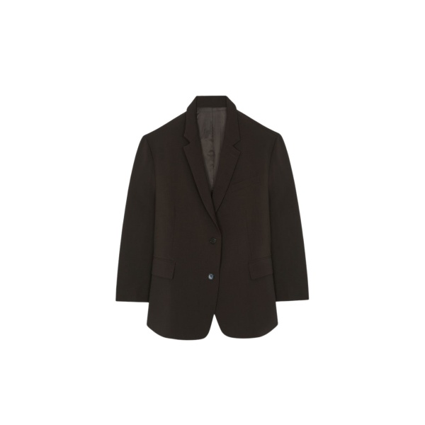 The Frankie Shop Bea Blazer - Dark Espresso - Oversized Minimalist Jackets in Brown - Shop at Luxury Shoes 