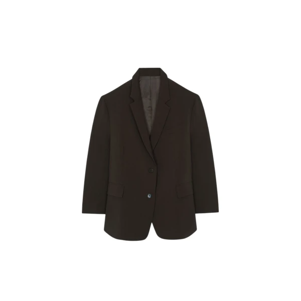 The Frankie Shop Bea Blazer - Dark Espresso - Oversized Minimalist Jackets in Brown - Shop at Luxury Shoes 
