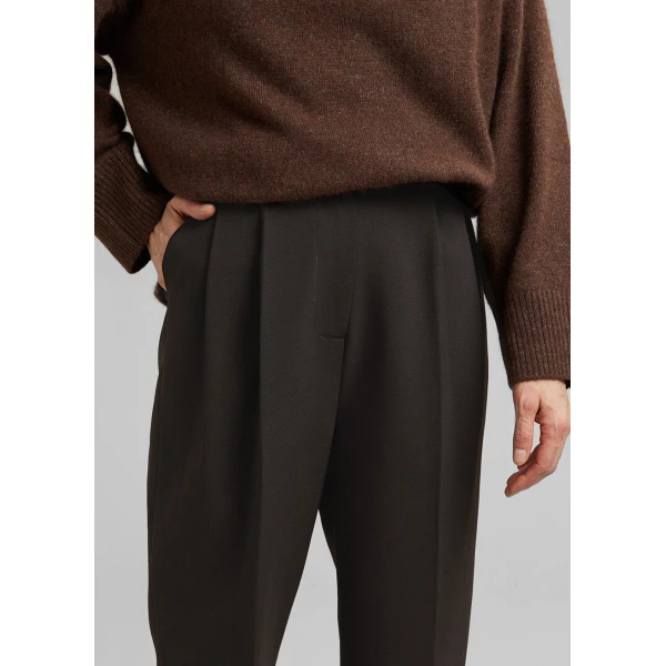 The Frankie Shop Bea Suit Pants - Dark Espresso - Oversized Minimalist Pants in Brown - Shop at Luxury Shoes 