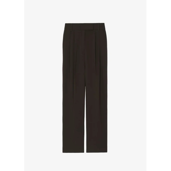The Frankie Shop Bea Suit Pants - Dark Espresso - Oversized Minimalist Pants in Brown - Shop at Luxury Shoes 