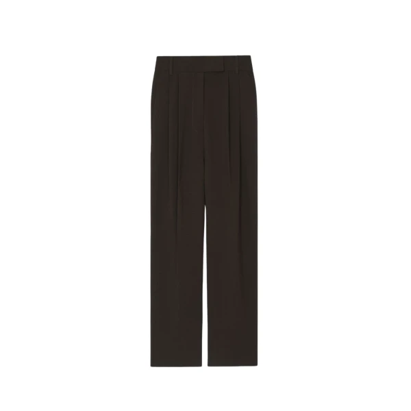 The Frankie Shop Bea Suit Pants - Dark Espresso - Oversized Minimalist Pants in Brown - Shop at Luxury Shoes 