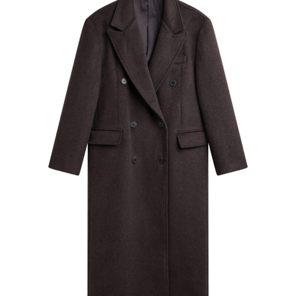 The Frankie Shop Bellace Wool Coat - Brown - Oversized Minimalist Coats in Brown - Shop at Luxury Shoes 