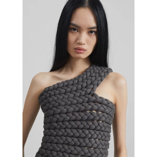 The Frankie Shop Bevza Tisto Top - Dark Grey - Oversized Minimalist Tops in Grey - Shop at Luxury Shoes 