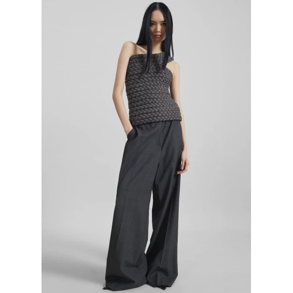 The Frankie Shop Bevza Tisto Top - Dark Grey - Oversized Minimalist Tops in Grey - Shop at Luxury Shoes 