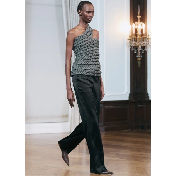 The Frankie Shop Bevza Tisto Top - Dark Grey - Oversized Minimalist Tops in Grey - Shop at Luxury Shoes 