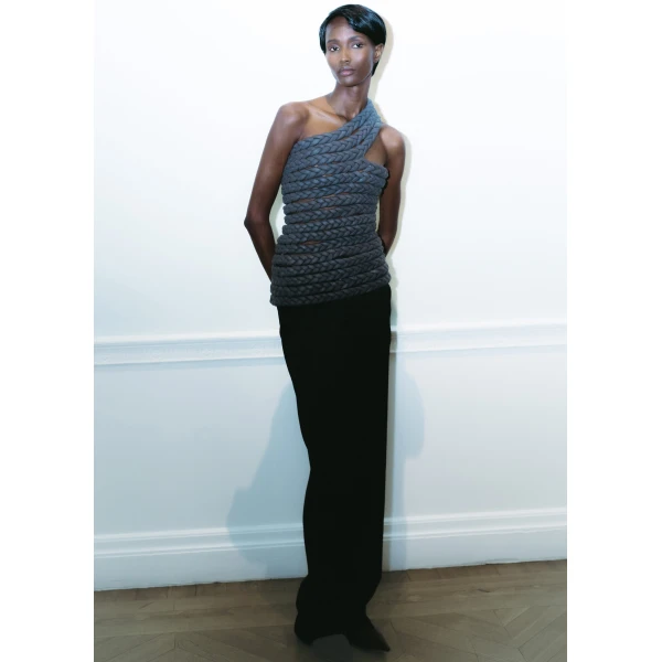The Frankie Shop Bevza Tisto Top - Dark Grey - Oversized Minimalist Tops in Grey - Shop at Luxury Shoes 