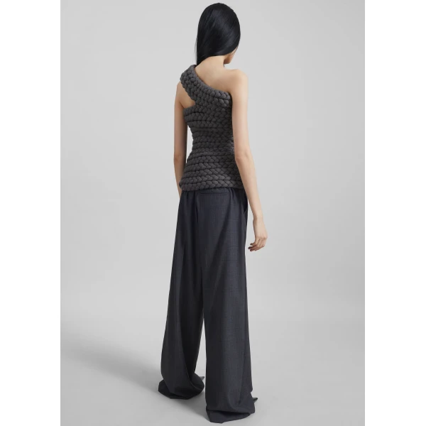 The Frankie Shop Bevza Tisto Top - Dark Grey - Oversized Minimalist Tops in Grey - Shop at Luxury Shoes 