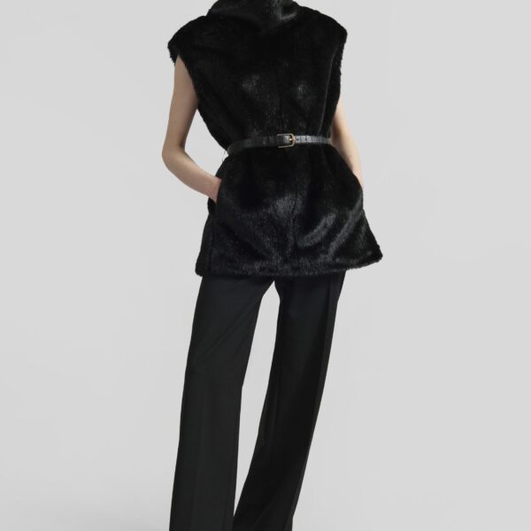 The Frankie Shop Blaire Funnel Neck Top – Black, view 2