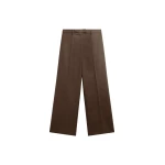 The Frankie Shop Brickell Flannel Trousers - Mocha - Oversized Minimalist Pants in Brown - Shop at Luxury Shoes 