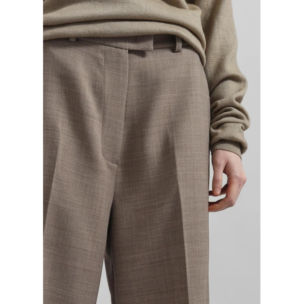 The Frankie Shop Brickell Trousers - Taupe Melange - Oversized Minimalist Pants in Grey - Shop at Luxury Shoes 