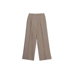 The Frankie Shop Brickell Trousers - Taupe Melange - Oversized Minimalist Pants in Grey - Shop at Luxury Shoes 
