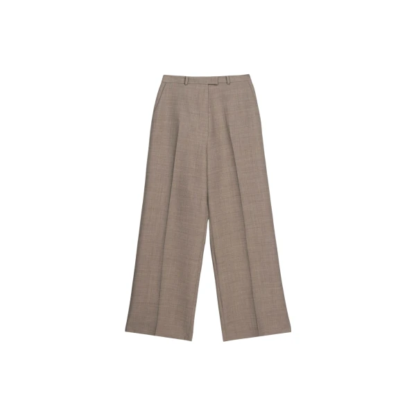 The Frankie Shop Brickell Trousers - Taupe Melange - Oversized Minimalist Pants in Grey - Shop at Luxury Shoes 