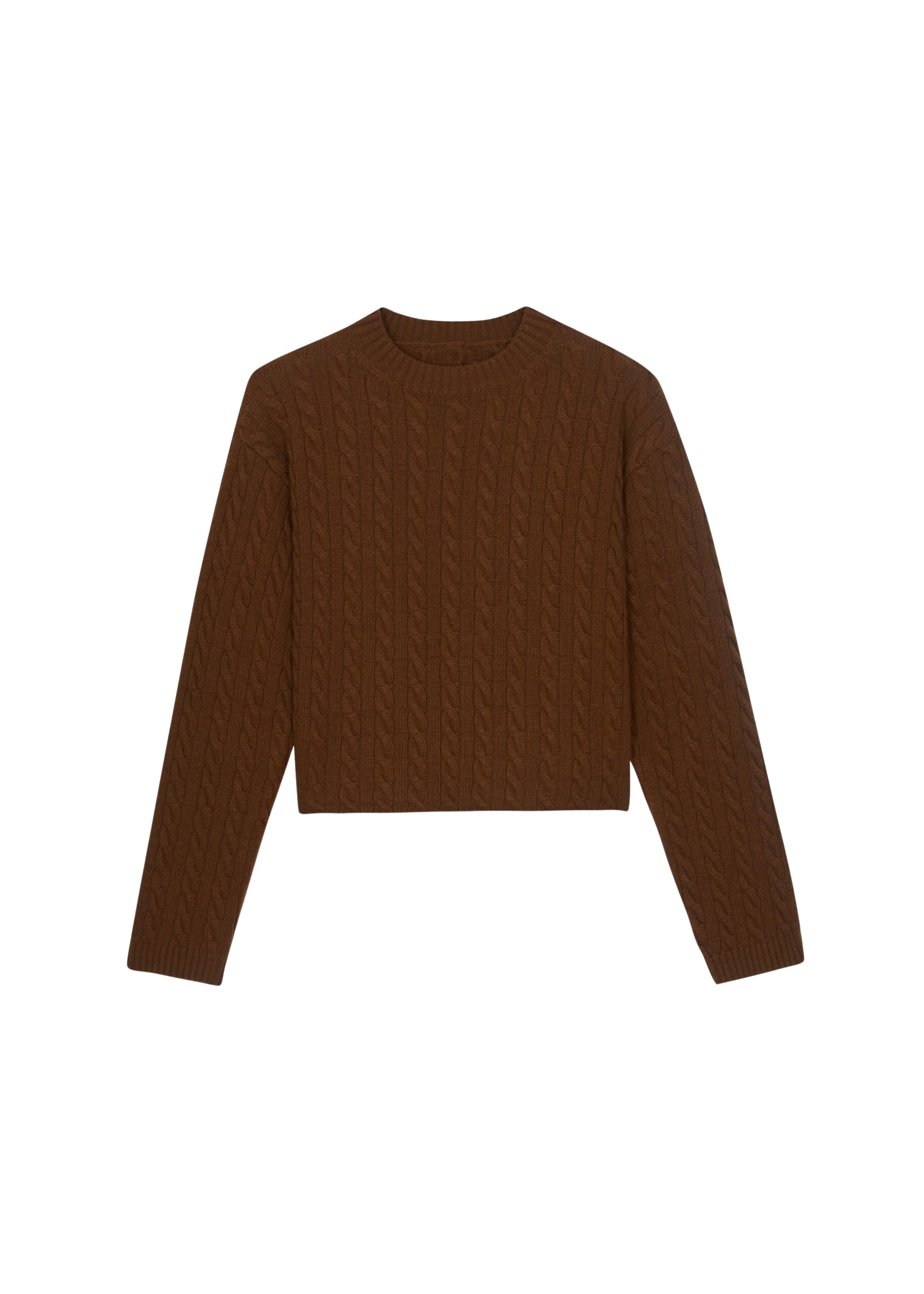 The Frankie Shop Brisbane Cropped Boxy Sweater – Brown