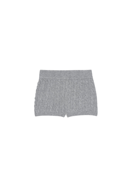 The Frankie Shop Brisbane Knit Mini Shorts - Grey - Oversized Minimalist Shorts in Grey - Shop at Luxury Shoes 