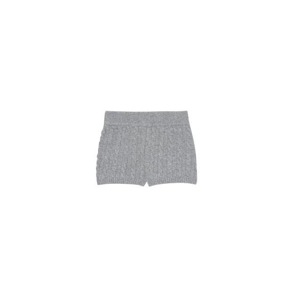 The Frankie Shop Brisbane Knit Mini Shorts - Grey - Oversized Minimalist Shorts in Grey - Shop at Luxury Shoes 