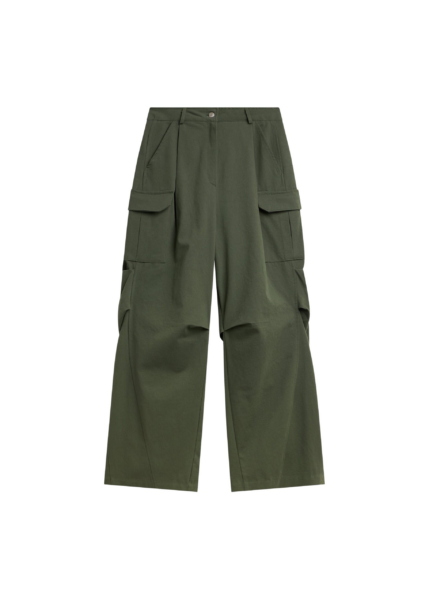 The Frankie Shop Bronte Cargo Pants - Army Green - Oversized Minimalist Pants in Green - Shop at Luxury Shoes 