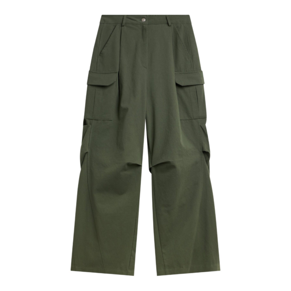 The Frankie Shop Bronte Cargo Pants - Army Green - Oversized Minimalist Pants in Green - Shop at Luxury Shoes 