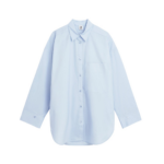 The Frankie Shop By Malene Birger Derris Cotton Shirt - Periwinkle Blue - Oversized Minimalist Tops in Blue - Shop at Luxury Shoes 