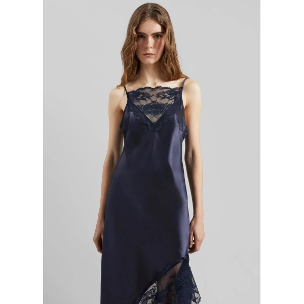 The Frankie Shop By Malene Birger Laynee Maxi Dress - Night Sky - Oversized Minimalist Dresses in Blue - Shop at Luxury Shoes 