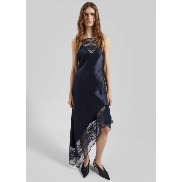 The Frankie Shop By Malene Birger Laynee Maxi Dress - Night Sky - Oversized Minimalist Dresses in Blue - Shop at Luxury Shoes 