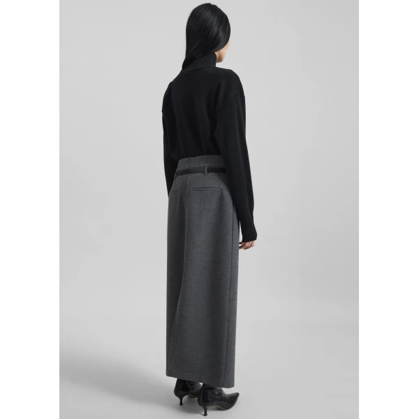 The Frankie Shop By Malene Birger Vanille Wool Sweater - Black - Oversized Minimalist Knitwear in Black - Shop at Luxury Shoes 